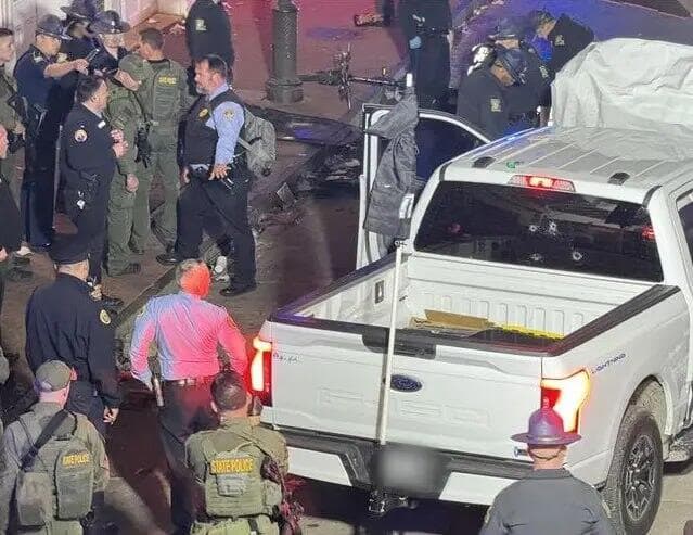 ארה"ב ניו אורלינס הרכב ש כנראה פגע ב עוברי אורח 10 הרוגים 35 פצועים