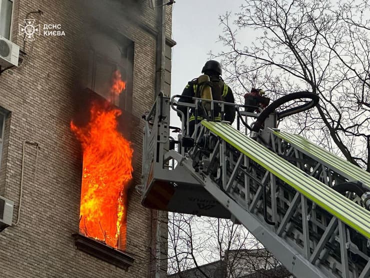 הרס במרכז קייב אוקראינה במתקפת כטב"מים של רוסיה