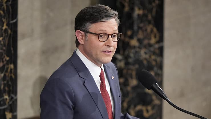 יו"ר בית הנבחרים של ארה"ב מייק ג'ונסון אחרי בחירתו מחדש לתפקיד