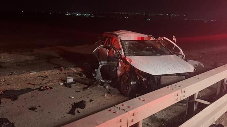 זירת התאונה ליד צומת הסרגל שבצפון