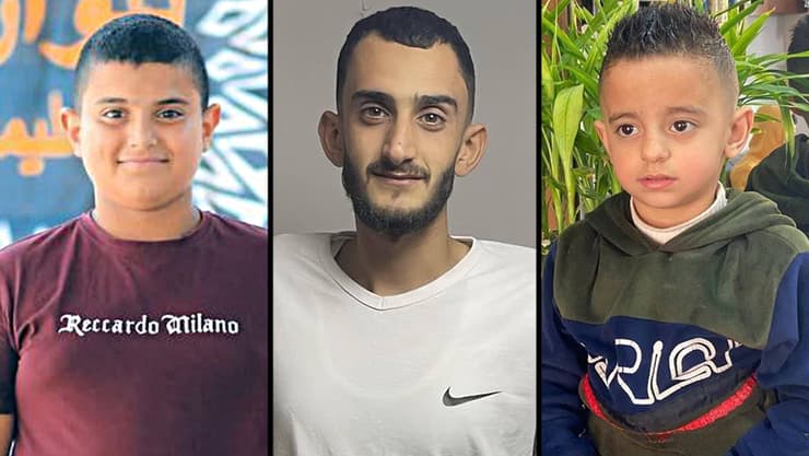 הפלסטינים: רידא בשאראת (8), אדם בשאראת (23) וחמזה בשאראת (10) נהרגו בתקיפה ההרוגים בטמון