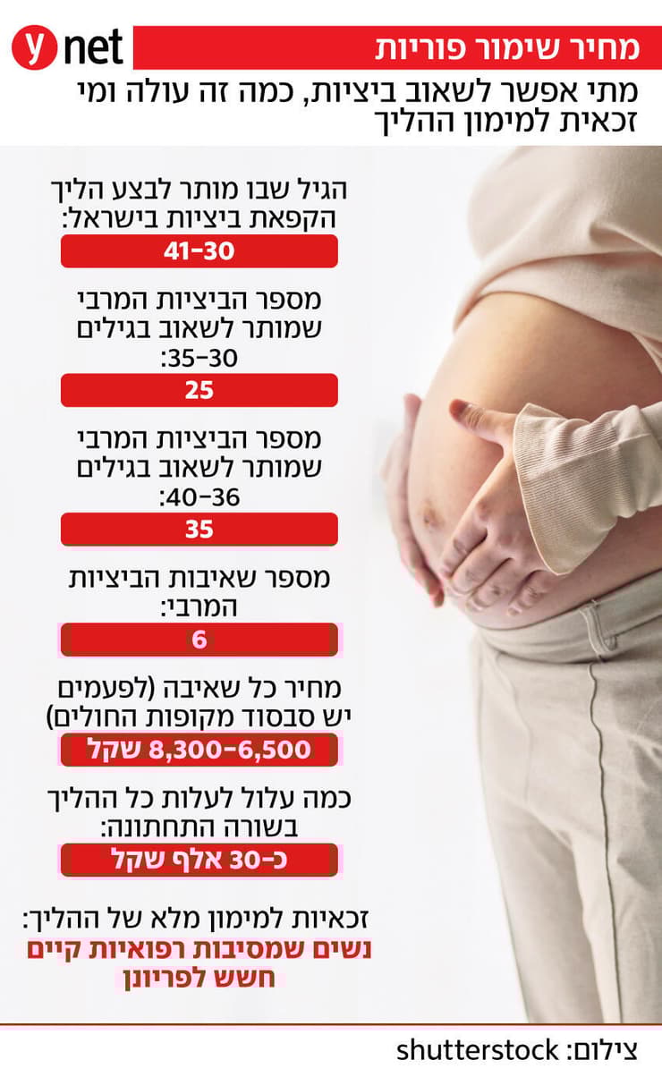 מחיר שימור פוריות בישראל