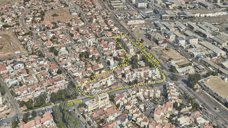 צילום אוויר של האיזור בו יתקיים הפרויקט