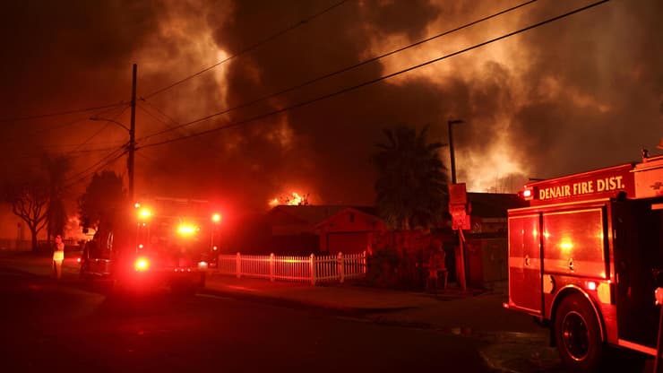 כוחות כיבוי בלוס אנג'לס בשבוע שעבר 
