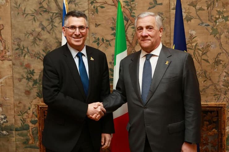 גדעון סער ושר החוץ האיטלקי אנטוניו טאיאני השבוע ברומא