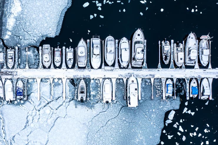 יאכטות קפואות במרינה של Svolvaer (צילום: גלעד טופז) יאכטות קפואות במרינה של Svolvaer