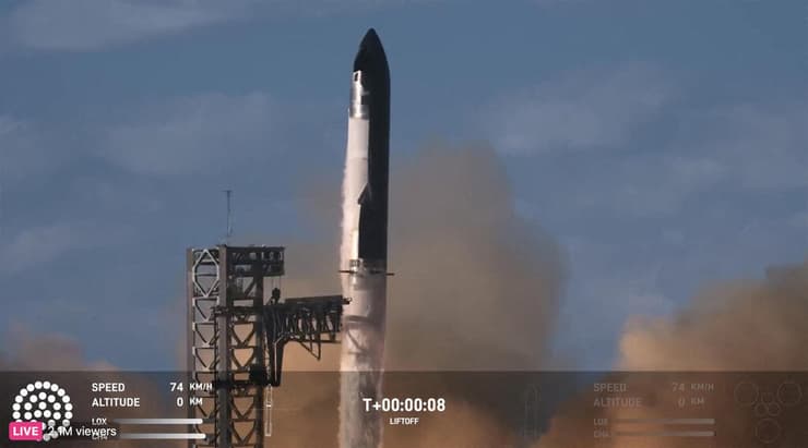 שניות לאחר השיגור. החלק העליון של החללית התפוצץ דקות לאחר השיגור