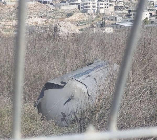 שבר יירוט שאותר בשטח הפלסטיני ליד ביתר עילית שברי יירוט הטיל החות'י בביתר עילית