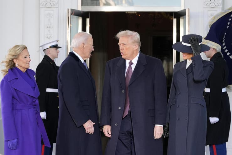 דונלד טראמפ ורעייתו עם ג'ו ביידן ורעייתו
