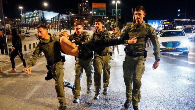 מחאה של ארגוני ימין נגד מערכת הביטחון - גשר המיתרים, ירושלים