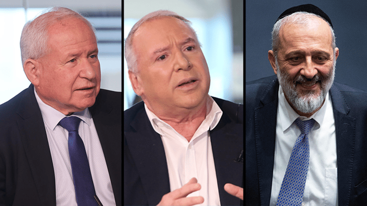 המאבק בעיצומו. אריה דרעי, אבי דיכטר ודודי אמסלם (צילום: אבי מועלם , יריב כץ, אלכס קולומויסקי) שלישים אריה דרעי אבי דיכטר דודי אמסלם