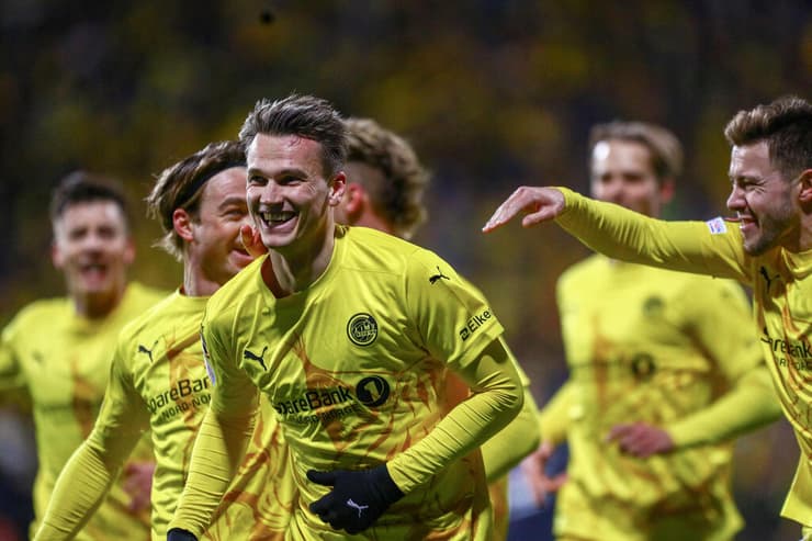 בודה גלימט במקום ה-13 בליגה האירופית. אודין לוראס חוגג (צילום: Torbergsen/NTB via REUTERS) אודין לוראס