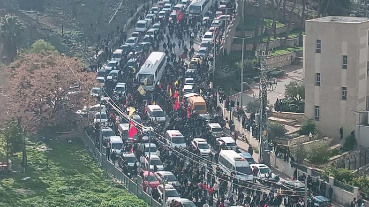 קבלת הפנים לאסירים הביטחוניים ברמאללה