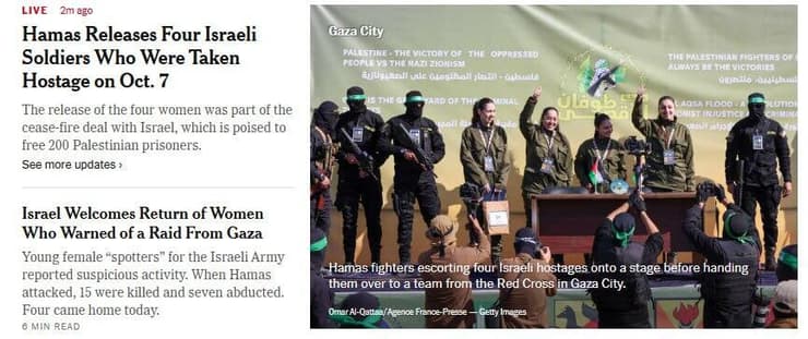 בניו יורק טיימס הקדישו כתבה גם ל"נשים שהתריעו מפני הפשיטה מעזה" החטופות משתחררות - הכותרות בעולם