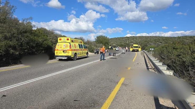 זירת תאונת הדרכים בכביש 38