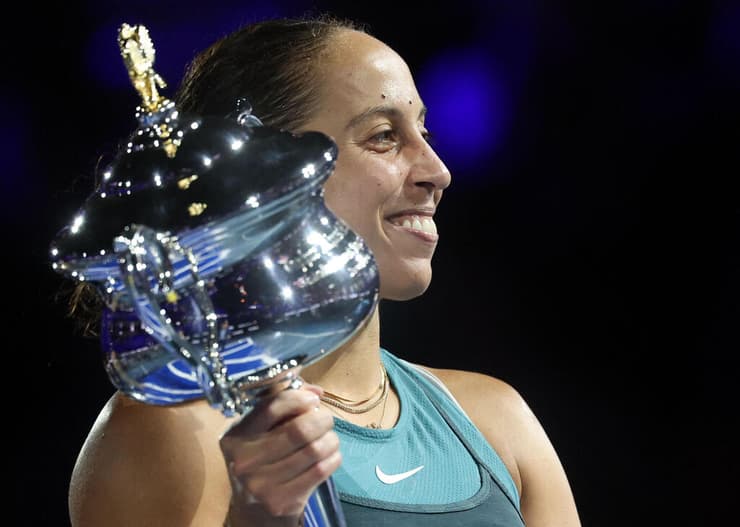 גראנד סלאם ראשון. קיז (צילום: DAVID GRAY / AFP) מדיסון קיז