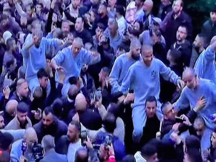 קבלת פנים לאסירים הביטחוניים ברמאללה