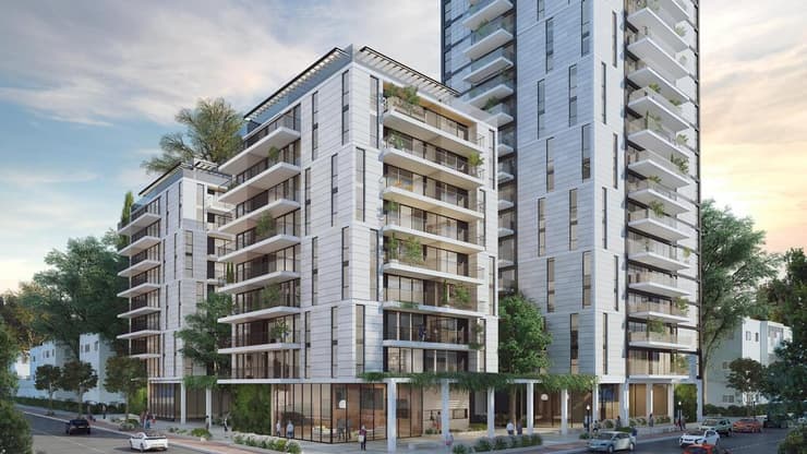 הדמיית פרויקט פינוי בינוי במזרח הוד השרון