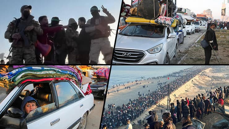 עקורים פלסטינים חוזרים לצפון רצועת עזה