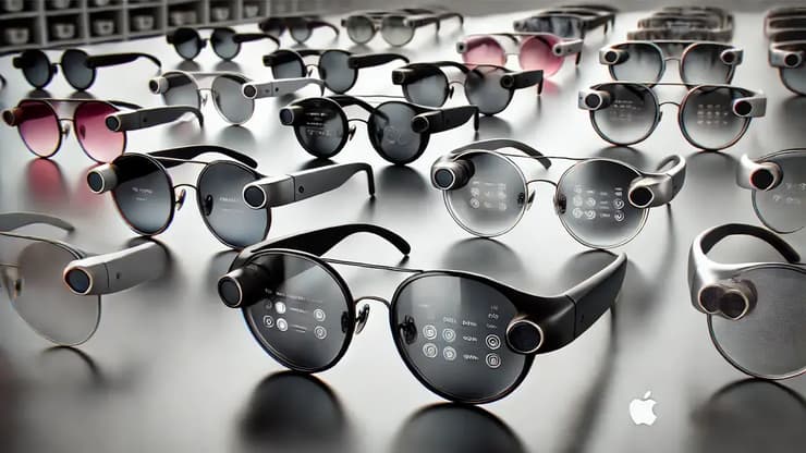 אולי מתישהו נזכה לראות משקפיים חכמים תוצרת אפל. אבל לא בקרוב. אילוסטרציה (נוצר על ידי בינה מלאכותית) האם כך ייראו המשקפיים החכמים של אפל? אילוסטרציה