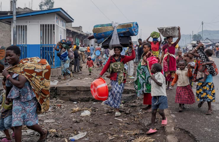 המשבר ההומניטרי באזור הוא מהקשים בעולם (צילום: REUTERS/Aubin Mukoni) עקורים במזרח קונגו אזור העיר גומה