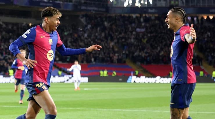 לאמין ימאל מודה לראפיניה על הבישול (רויטרס) לאמין ימאל מודה לראפיניה על הבישול