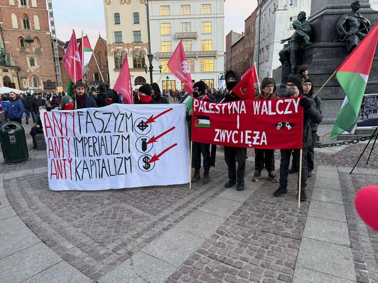 הפגנה פרו-פלסטינית בקרקוב, פולין