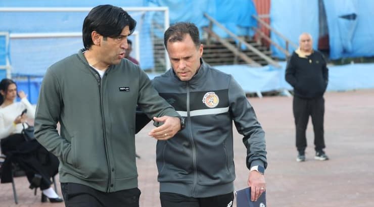 אליניב ברדה ונועם שוהם לפני המשחק