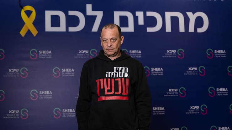 "אנחנו רוצים את כולם בבית". ניסן קלדרון (צילום: יובל חן ) ניסן קלדרון בבית החולים שיבא תל השומר