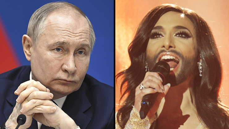 נשיא רוסיה פוטין וקונצ'יטה וורסט, שהביאה לאוסטריה את האירוויזיון ב-2014. הרוסים ידרשו "כבוד למסורת התרבותית של עמים אחרים" (צילום: AP/Ragnar Singsaas/GettyimagesIL) רוסיה ולדימיר פוטין רוצה להחיות את ה אינטרוויזיון ה אירוויזיון הסובייטי קונצ'יטה וורסט