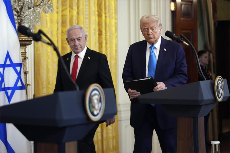 ראש הממשלה בנימין נתניהו ונשיא ארה"ב דונלד טראמפ במסיבת העיתונאים בבית הלבן