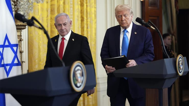 ראש הממשלה בנימין נתניהו ונשיא ארה"ב דונלד טראמפ במסיבת העיתונאים בבית הלבן