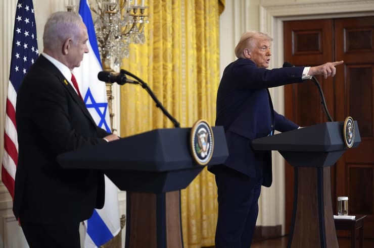 ראש הממשלה בנימין נתניהו ונשיא ארה"ב דונלד טראמפ במסיבת העיתונאים בבית הלבן
