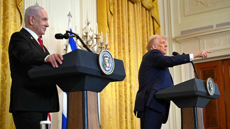 ראש הממשלה בנימין נתניהו ונשיא ארה"ב דונלד טראמפ במסיבת העיתונאים בבית הלבן