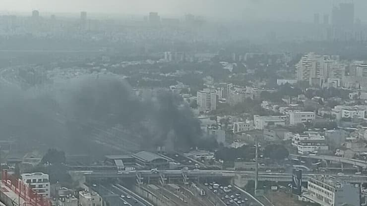 שריפה ליד תחנת רכבת ההגנה