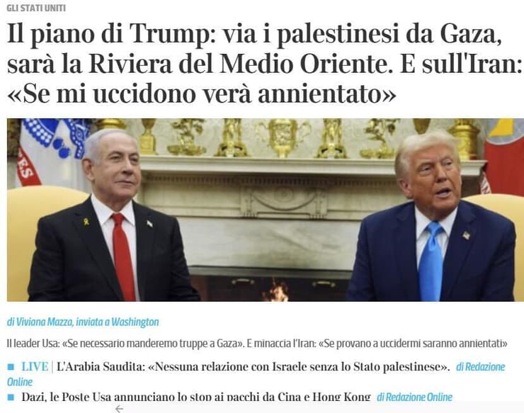 תוכנית עזה של טראמפ סיקור בעולם