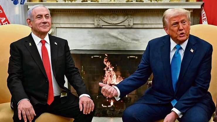 בישראל בונים על "תגובה חריפה יותר" (צילום: Andrew Caballero-Reynolds, AFP) בנימין נתניהו ודונלד טראמפ
