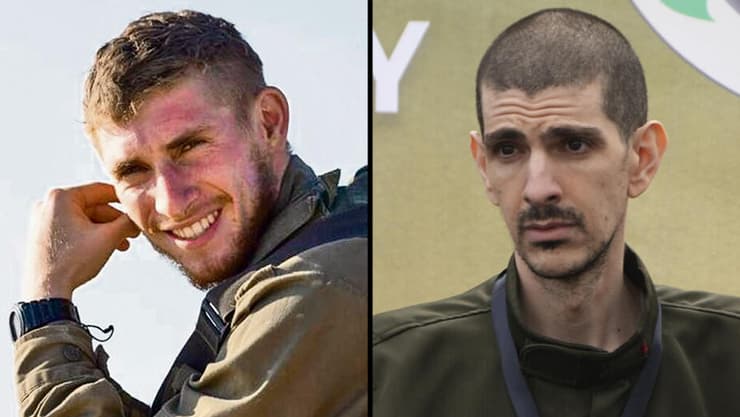 אור לוי כששוחרר, וענר שפירא ז"ל שהציל חיי רבים במיגונית המוות - ונרצח 