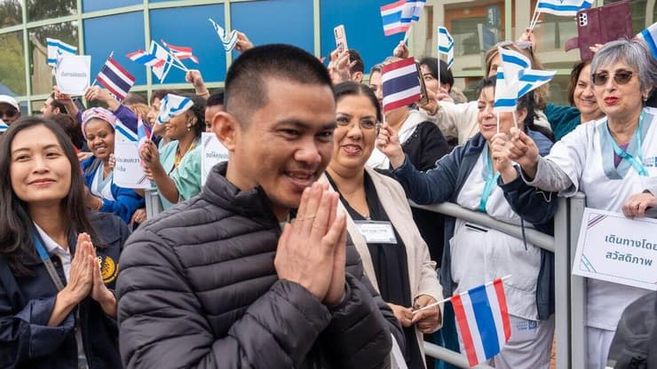 שחרור החטופים התאילנדים מבי"ח אסף הרופא