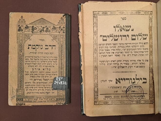 ספר שאלו שלום ירושלים + הספר "חרב נוקמת"