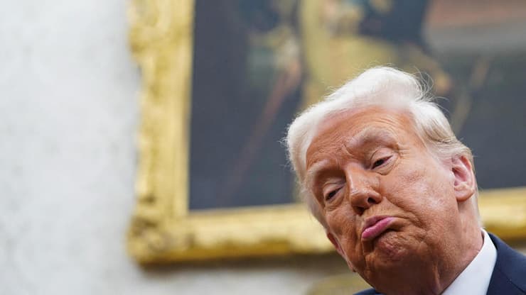 "אני לא לוקח לו קרדיט". נשיא ארה"ב דונלד טראמפ (צילום: REUTERS/Nathan Howard) דונלד טראמפ, המלך עבדאללה