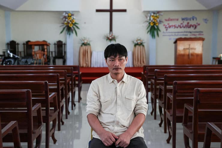 צילום:. REUTERS/Chalinee Thirasupa סריאון וואטצ'ארא ששוחרר משבי חמאס בכפר ב תאילנד