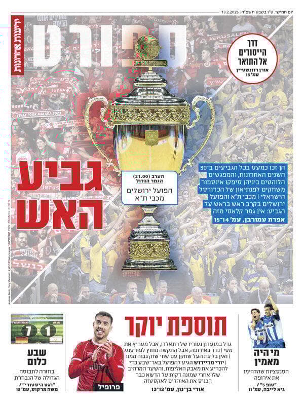 שער מוסף הספורט של "ידיעות אחרונות", הבוקר 