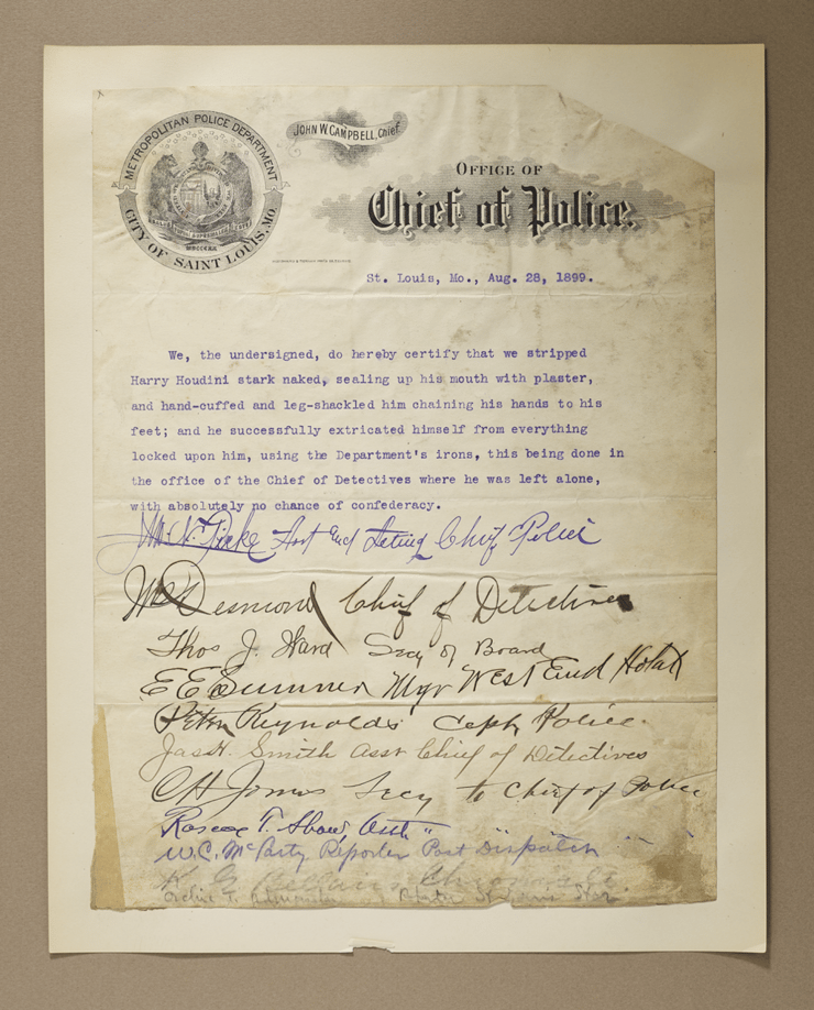 תעודת הבריחה של הודיני