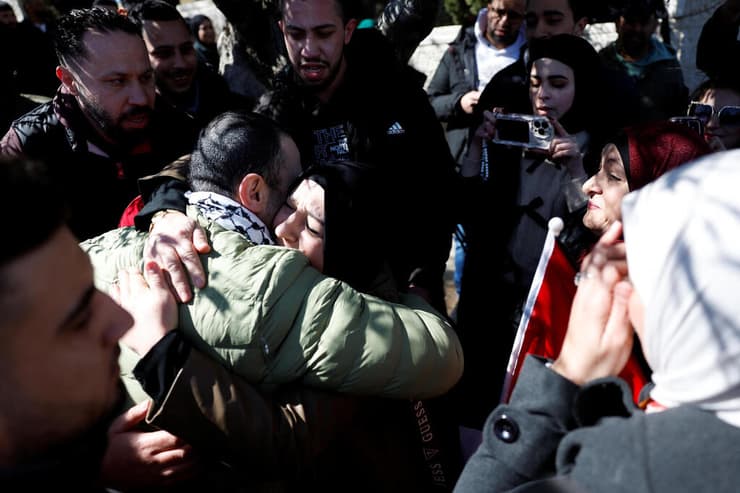 חגיגות בזמן שחרור האסירים הביטחוניים לרמאללה