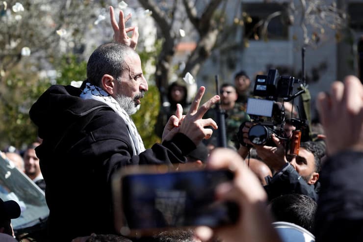 חגיגות בזמן שחרור האסירים הביטחוניים לרמאללה