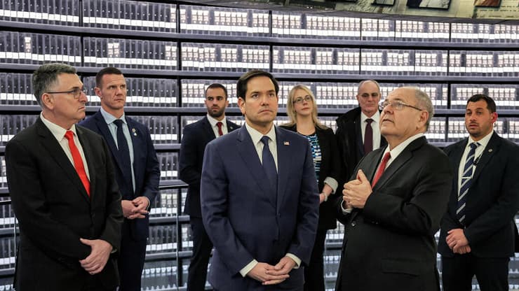 שר החוץ גדעון סער עם מרקו רוביו מזכיר המדינה של ארה"ב ב יד ושים