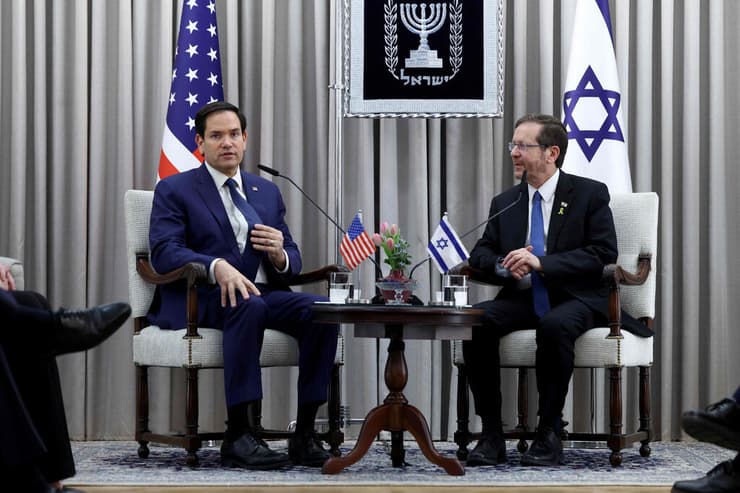 נשיא המדינה יצחק הרצוג  פגישה עם מרקו רוביו מזכיר המדינה של ארה"ב ב ירושלים