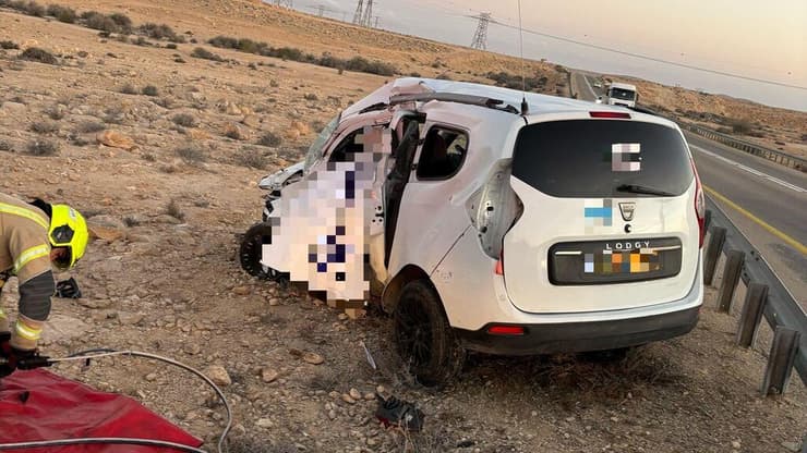 זירת התאונה בכביש 40