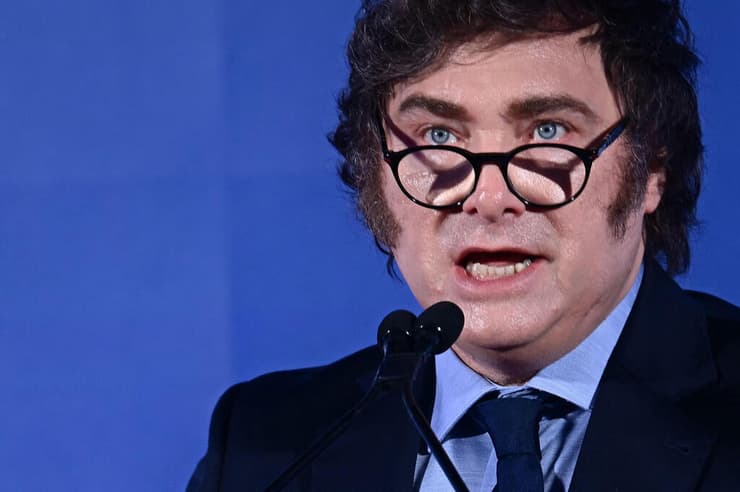 "כארגנטינאים, אנחנו תמיד נגד הזרם". נשיא ארגנטינה חאבייר מיליי (צילום: Filippo Monteforte / AFP) נשיא ארגנטינה חאבייר חבייר מיליי